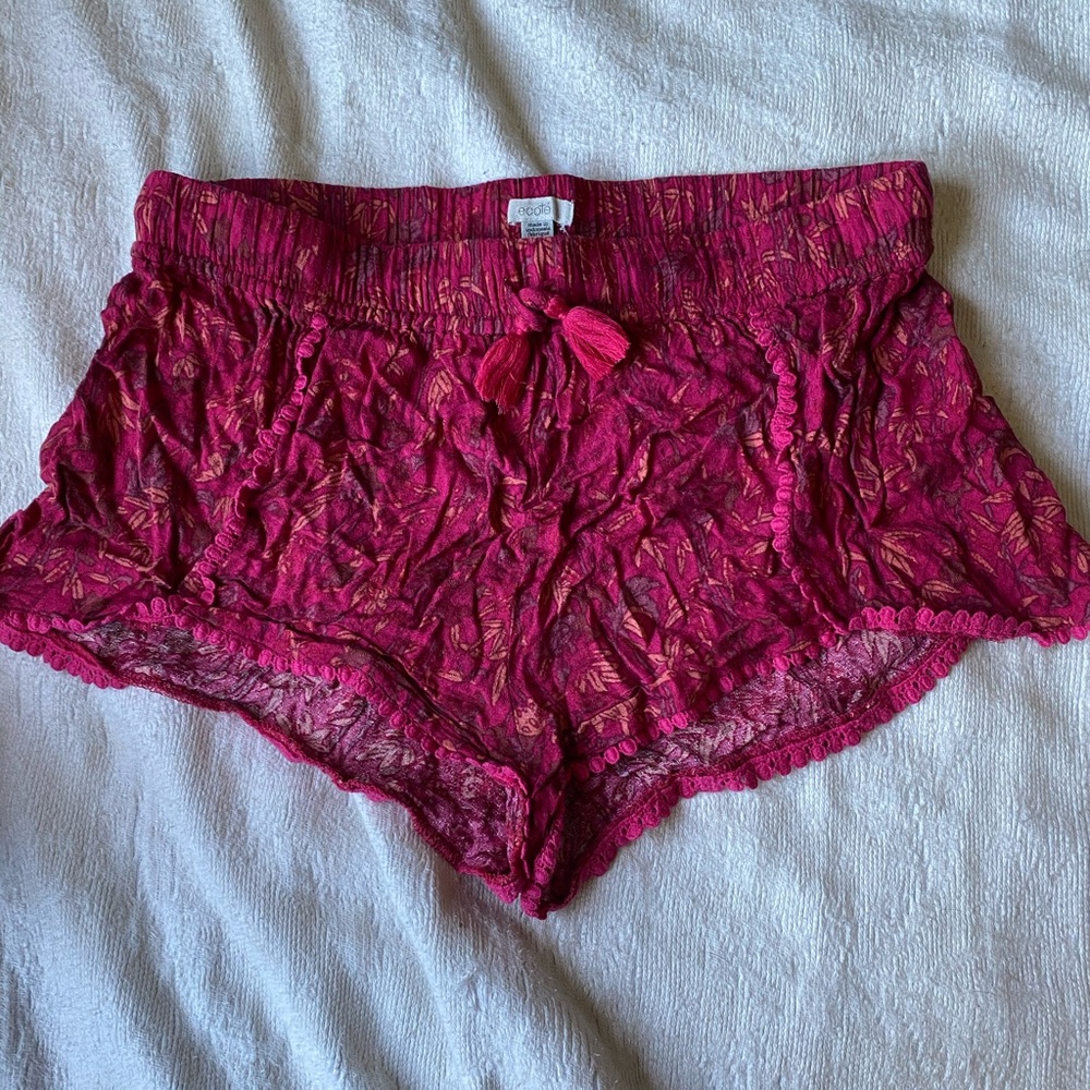 Pink soft flow shorts